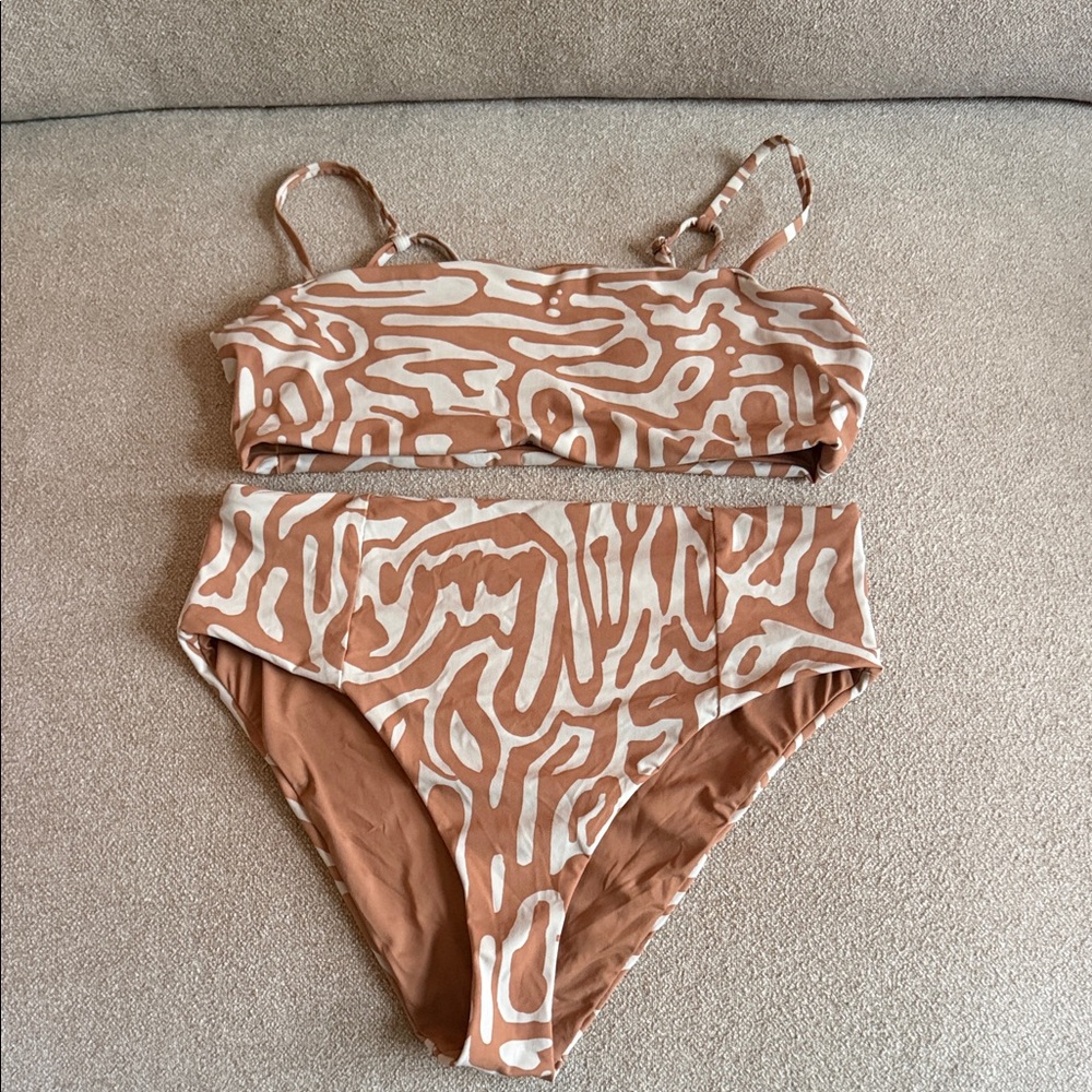 Vuori Tan and Cream Bikini Set